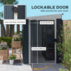 Outsunny 4 x 6ft Garden Metal Shed, Outdoor Storage Shed with Window, 2 Vents and Lockable Door, Dark Grey