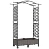 Outsunny Raised Garden Bed with Arch Trellis, Raised Bed for Garden on Wheels with Side Trellis, Self Watering Planter Box