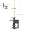 PawHut Floor to Ceiling Cat Tree for Indoor Cats Play Tower Climbing Activity Center Scratching Post Platforms Condo Adjustable Height 220-265cm Dark Grey