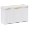 HOMCOM Elegant Eight Shoe Bench, with Top Seat - White