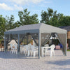 Outsunny 3 x 6m Pop Up Gazebo, Outdoor Canopy Shelter, Marquee Party Wedding Tent with 6 Mesh Walls and Carry Bag, Grey