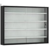 HOMCOM 5-Tier Wall Display Cabinet,  Wall Mounted Display Case w/ 4 Adjustable Shelves, Glass Doors, 60x80cm, Black and White