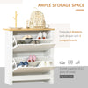 HOMCOM Narrow Shoe Cabinet, Space Saving Shoe Storage Cabinet with 2 Flip Drawers and Adjustable Shelves for 6-12 Pairs of Shoes for Hallways and Living Room, White