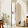 kleankin Tall Bathroom Cabinet with Mirror and Adjustable Shelf - High Gloss White