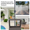 Outsunny Rattan Outdoor Coffee Table, Wicker Garden Patio Bistro Side Table with Umbrella Hole and Storage Space, Dark Grey
