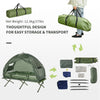 Outsunny Single Bed for Camping Foldable Camping Bed with Mattress for 1-Person Camping & Hiking, Green
