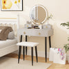 Makeup Vanity Desk with Lighted Mirror for Bedroom-Grey