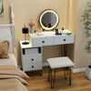 Makeup Vanity Desk with Rotatable Mirror and 4 Pull-out Drawers-White