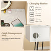 Makeup Vanity Desk with Rotatable Mirror and 4 Pull-out Drawers-White
