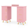 Manicure Table with 8 Metal Legs and Wrist Pad-Pink