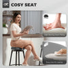 HOMCOM Set of Two Faux Leather Bar Stools - Grey/Black