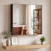 Medicine Cabinet with Mirror Wall Mounted Bathroom Cabinet-Black