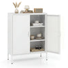 Metal Buffet Sideboard with 2 Doors and Adjustable Shelves-White
