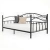 Metal Daybed Frame Sofa Bed with Classic Headboard Platform Bed Foundation-Black