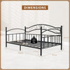 Metal Daybed Frame Sofa Bed with Classic Headboard Platform Bed Foundation-Black