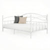 Metal Daybed Frame Sofa Bed with Classic Headboard Platform Bed Foundation-White