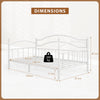Metal Daybed Frame Sofa Bed with Classic Headboard Platform Bed Foundation-White