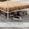 Double Size Metal Canopy Bed Frame-White
