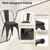Metal Dining Chair Set of 4 with Removable Backs and PU Leather Cushioned Seat-Brown