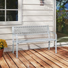 Metal Outdoor Garden Patio Bench with Geometric Lattice Backrest-Grey
