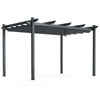 3 x 4 M Outdoor Retractable Pergola with Sun Shade Canopy-Grey