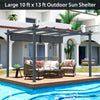 3 x 4 M Outdoor Retractable Pergola with Sun Shade Canopy-Grey