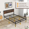 Metal Platform Bed with 9 Support Legs-Queen Size