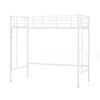 Metal Space-saving Loft Bed Frame with Full-length Safety Guardrail-White