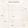 Metal Space-saving Loft Bed Frame with Full-length Safety Guardrail-White