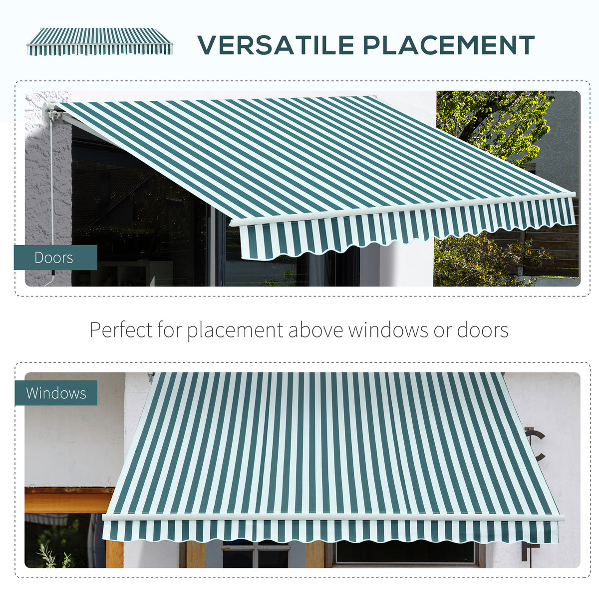 Outsunny Patio Awning in Green and White