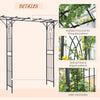 Outsunny 210cm Decorative Metal Garden Trellis Arch with Durable Steel Tubing & Elegant Scrollwork, Great for Weddings, Dark Gre