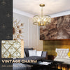 HOMCOM 51 Crystallite Four-Bulb Chandelier - Gold-Tone