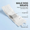 PawHut Dog Diapers Super Absorbent Leak-Proof Dog Nappies for Male Dogs Size XS 20-28 cm Waist