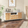 Mid Century Modern Buffet Sideboard Coffee Bar Station-White