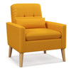Mid-century Modern Accent Chair with Lumbar Pillow-Yellow