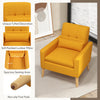 Mid-century Modern Accent Chair with Lumbar Pillow-Yellow