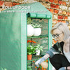 Outsunny 3 Tier Mini Greenhouse Portable Garden Grow House with Roll Up Door and Wire Shelves, 69 x 49 x 125 cm, Green