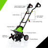 Mini Cultivator with Foldable Handle and Adjustable Wheels-Green