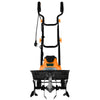 Mini Cultivator with Foldable Handle and Adjustable Wheels-Orange