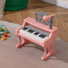 Mini Keyboard Piano for Kids 25 Keys Electric Piano with Music Stand and Microphone-Pink