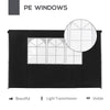 Outsunny 3 Meters Gazebo Replaceable Exchangeable Side Panel Wall Panels Walls With Window, Black