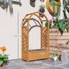 Outsunny Wooden Raised Garden Bed with Trellis, Liner, Drainage Holes, for Vine Climbing Plants, Flowers, 83 x 36 x 145 cm