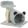 PawHut 47cm Small Cat Tree w/ Scratching Post, Bed, Cat Tunnel, Toy Ball, Grey