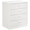 HOMCOM Chest of Drawers, 4 Drawers Storage Cabinet with Metal Rails, Anti-Tip for Playroom, Nursery Room, Hallway, etc