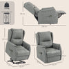 HOMCOM Power Lift Recliner Chair, Dual Motor Electric Lift Chair for Elderly with Remote Control, Grey