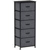 HOMCOM Fabric Chest of Drawers, Industrial Bedroom Dresser with 5 Fabric Drawers, Steel Frame and Wooden Top for Nursery, Living Room, Hallway, Dark Grey