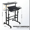 Height Adjustable Workstation with Wheels for Standing or Sitting-Black