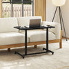 C-Shaped Mobile Standing Desk with Adjustable Height and Lockable Wheels-Black