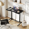 C-Shaped Mobile Standing Desk with Adjustable Height and Lockable Wheels-Black