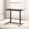 C-Shaped Mobile Standing Desk with Adjustable Height and Lockable Wheels-Brown